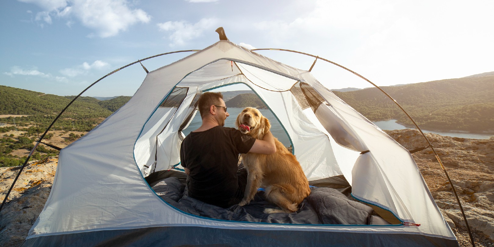 best-campsites-in-the-uk the-independence camping in the mountains with dog
