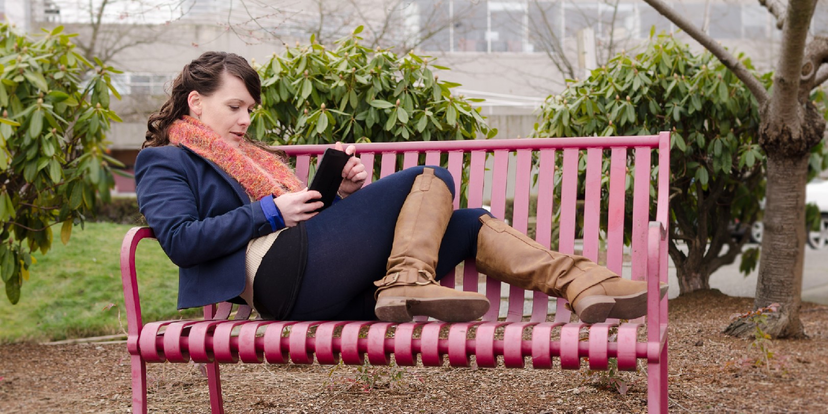 Woman with digital device