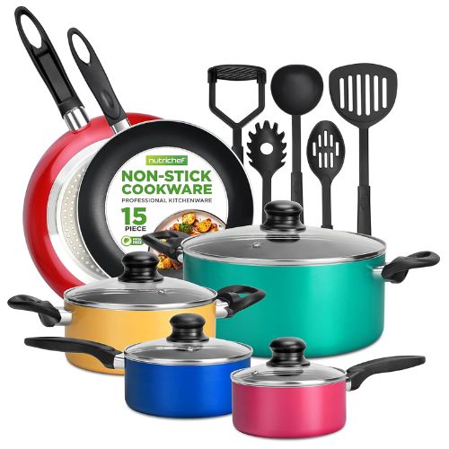 nutrichef non stick pots and pans set