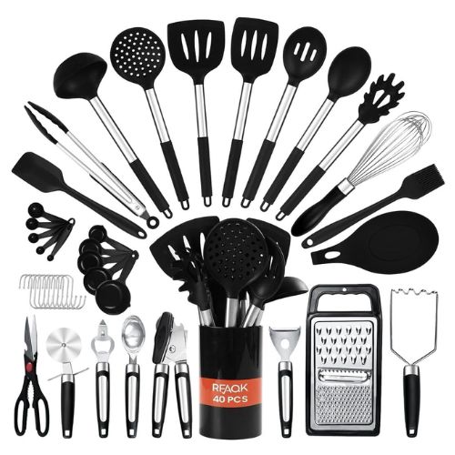 rfaqk silicone cooking utensil set